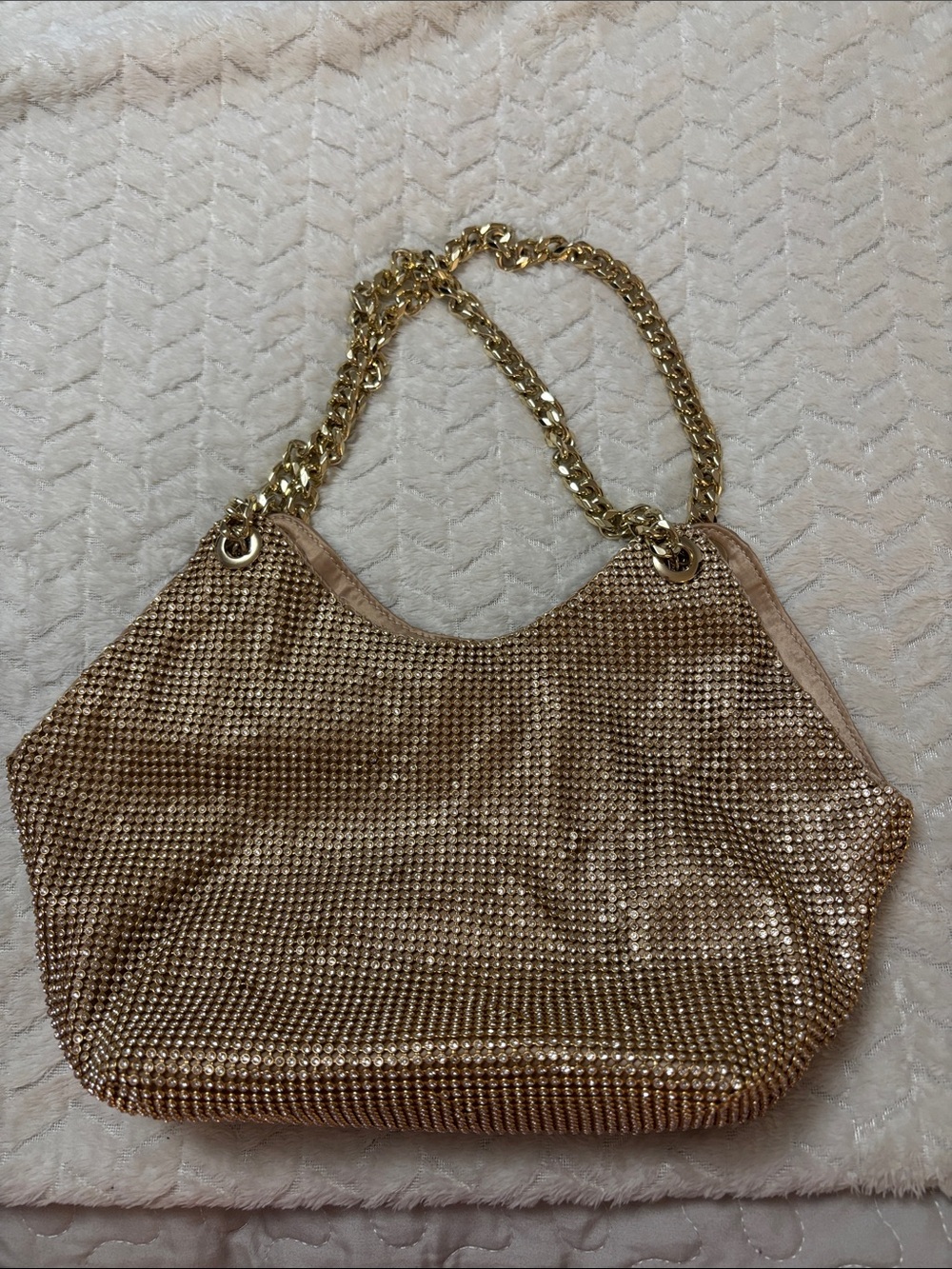 Zara Gold Mesh Shoulder Bag with Chain Strap - Picture 4 of 6